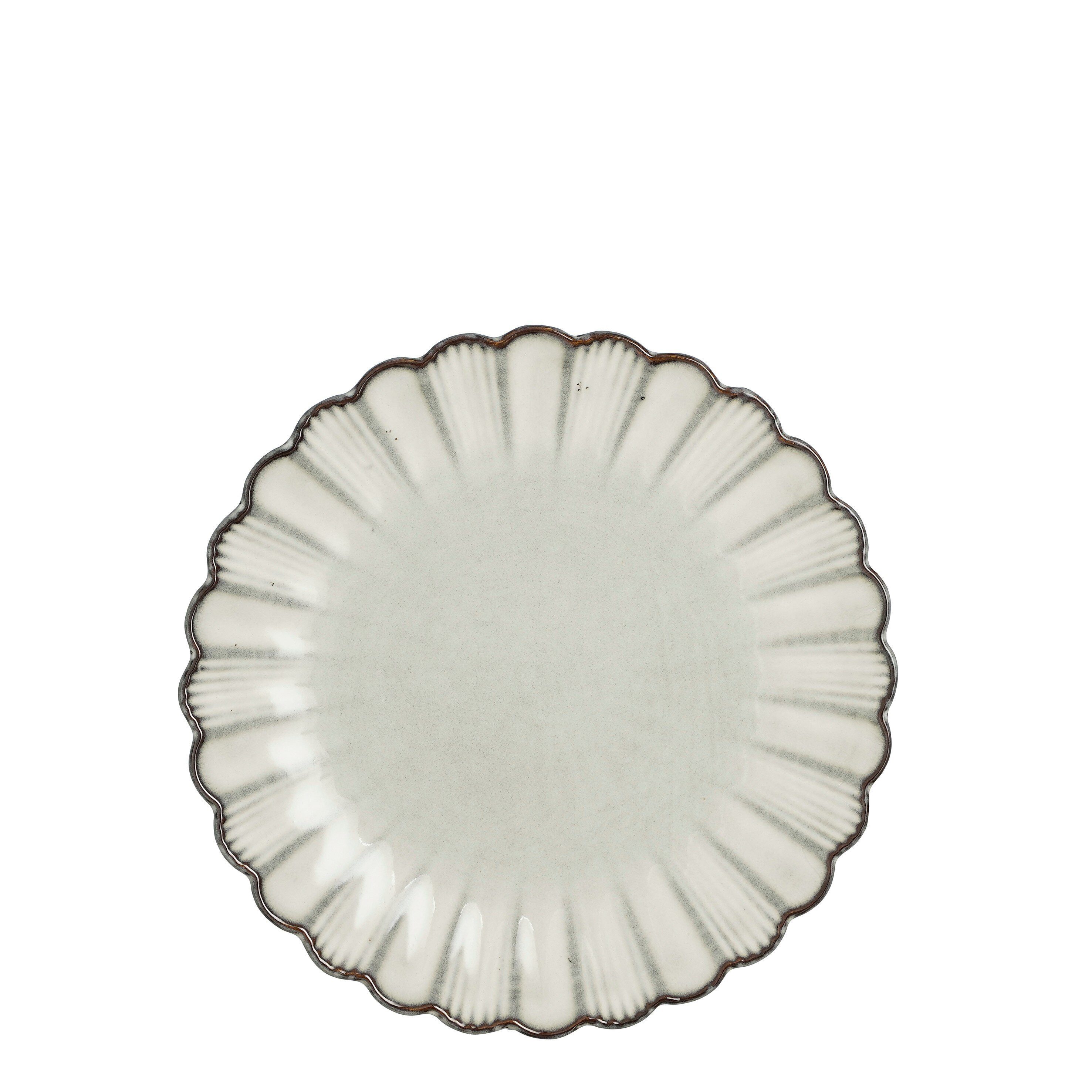Mica Decorations Frühstücksteller Mica Decorations Corfu Fruehstuecksteller grau - h2,5xd21cm