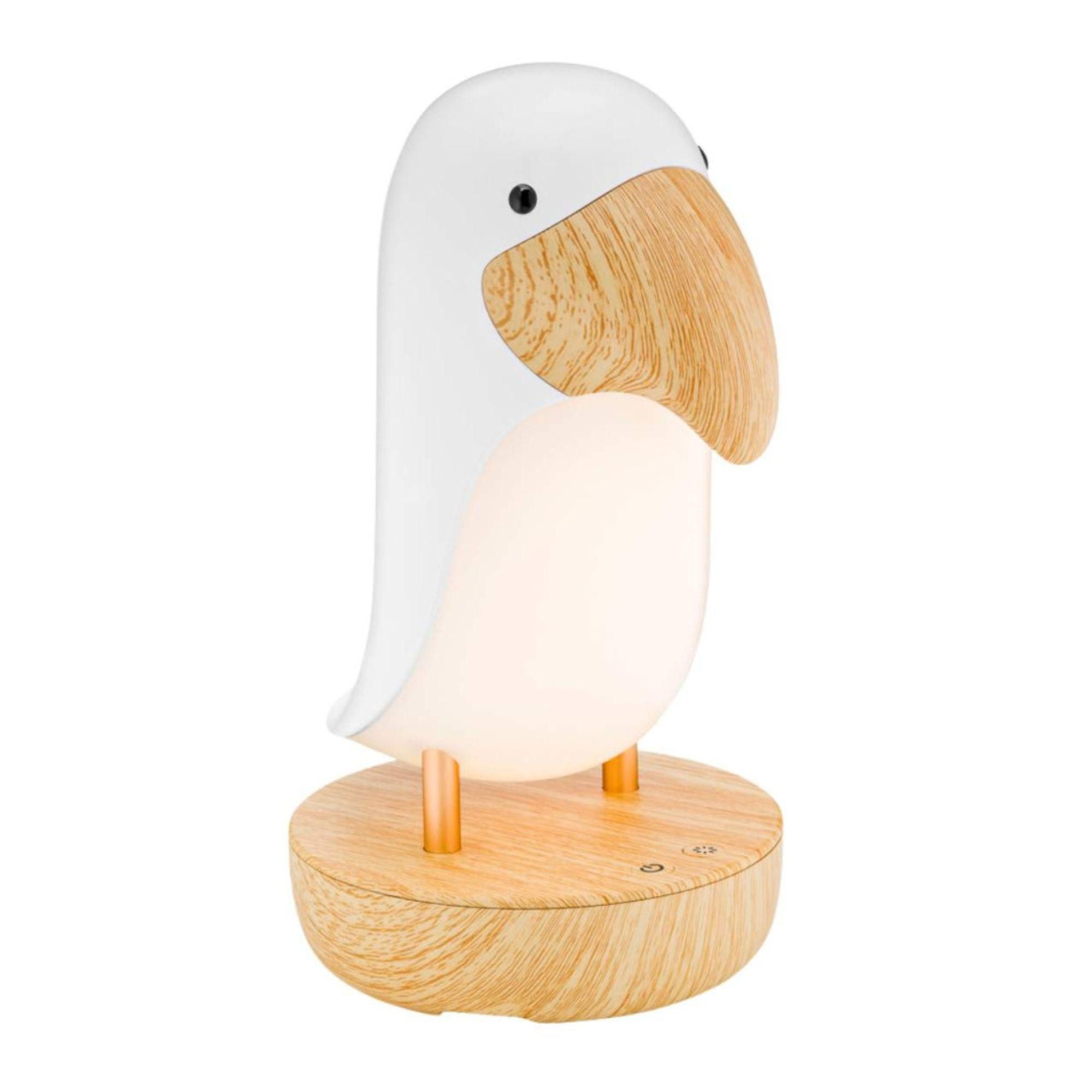 Rabbit & Friends LED Nachtlicht Vogel Lampe mit Lautsprecher (weiß), LED fest integriert