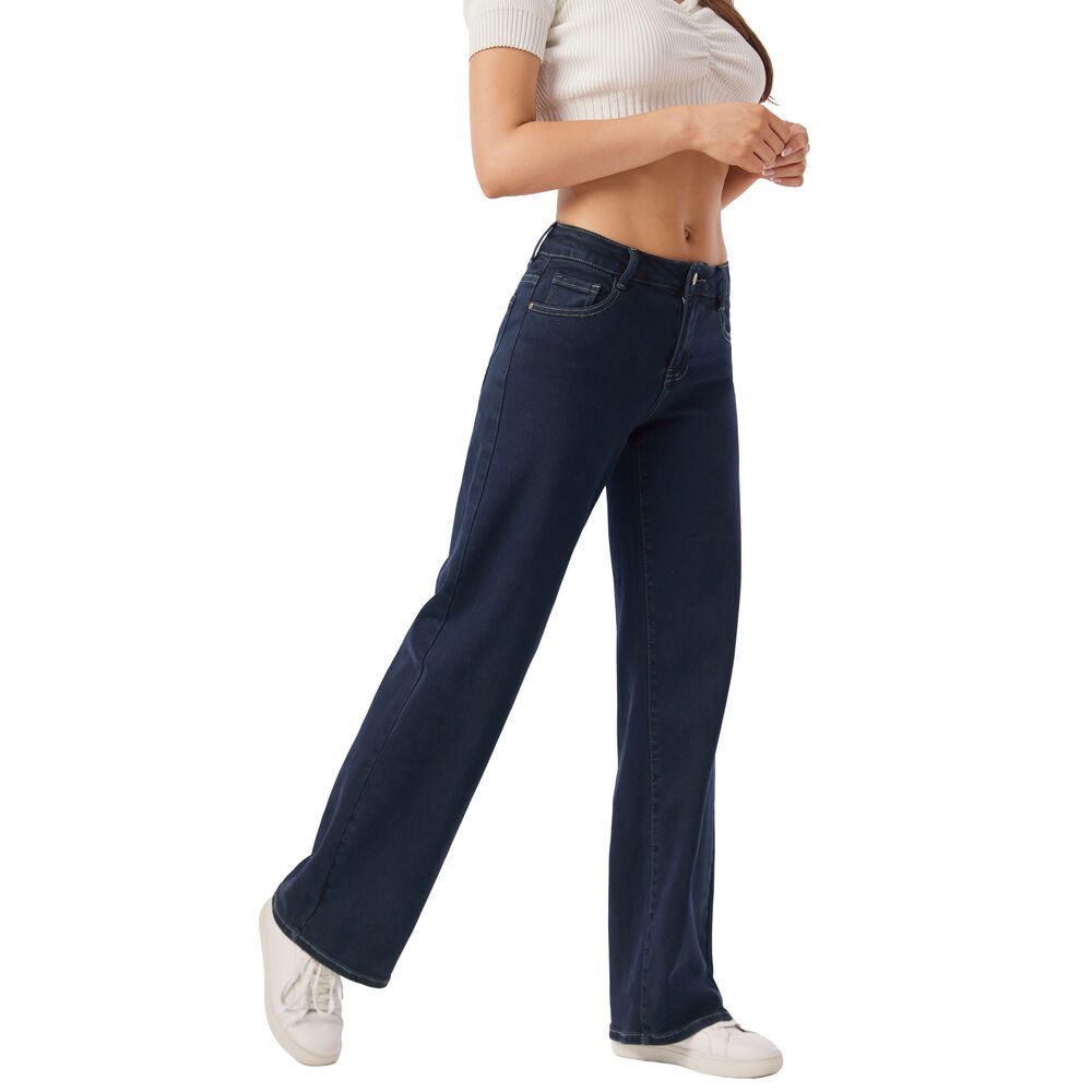 Ital-Design Dad-Jeans Damen Freizeit (91279904) Stretch Relaxed Fit Jeans in Dunkelblau – Bild 2 von 5