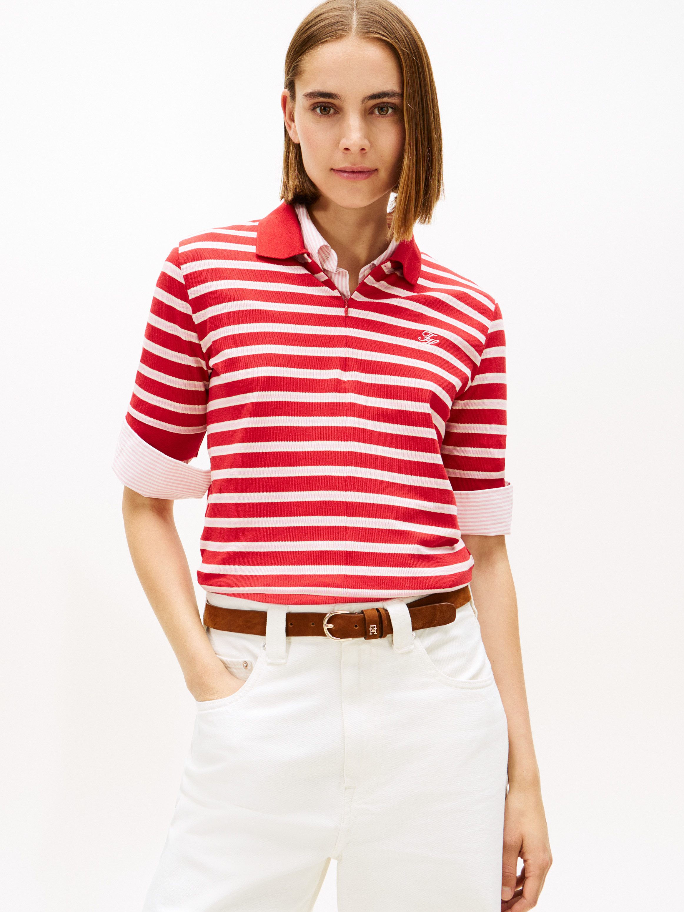 Tommy Hilfiger Poloshirt TH SCRIPT LYOCELL ZIP SS POLO