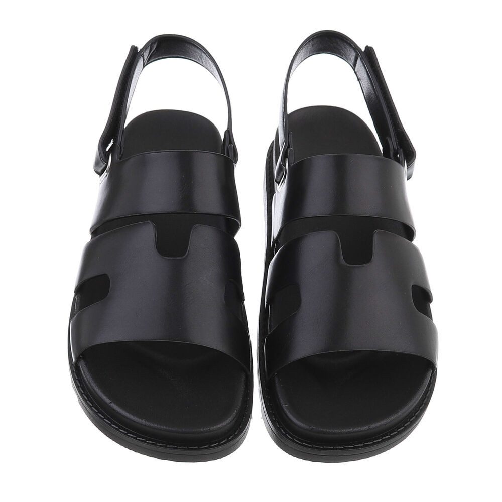 Ital-Design Damen Freizeit Riemchensandalette (85960175) Keilabsatz/Wedge Keilsandaletten in Schwarz – Bild 4 von 4