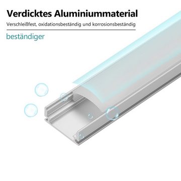 Clanmacy LED-Stripe-Profil 10x 1m LED Aluminium Profil Leiste Schiene