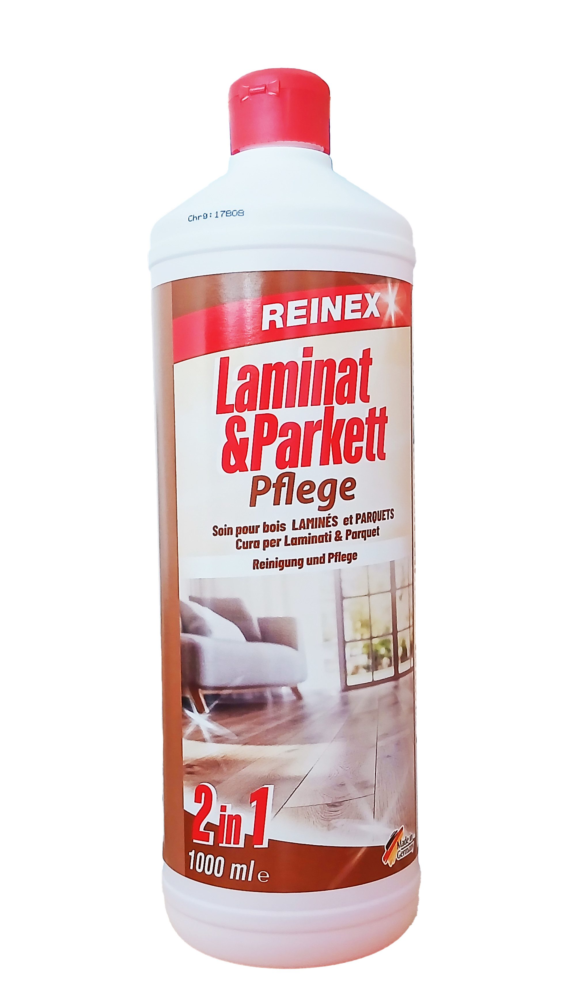 Reinex LAMINAT & PARKETTPFLEGE 2in1 1L Laminatreiniger Parkettreiniger 1 Parkettreiniger (Laminatpflege Parkett Fußbodenreiniger Reiniger Pflege Wischpflege)