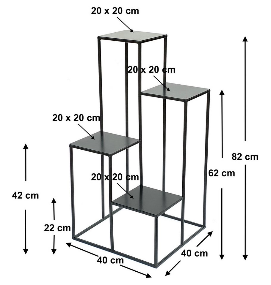 Thumbnail - DanDiBo Blumenständer Metall Schwarz 82 cm Pflanzentreppe Blumentreppe 435, Blumensäule Modern Pflanzenständer Blumenhoc...