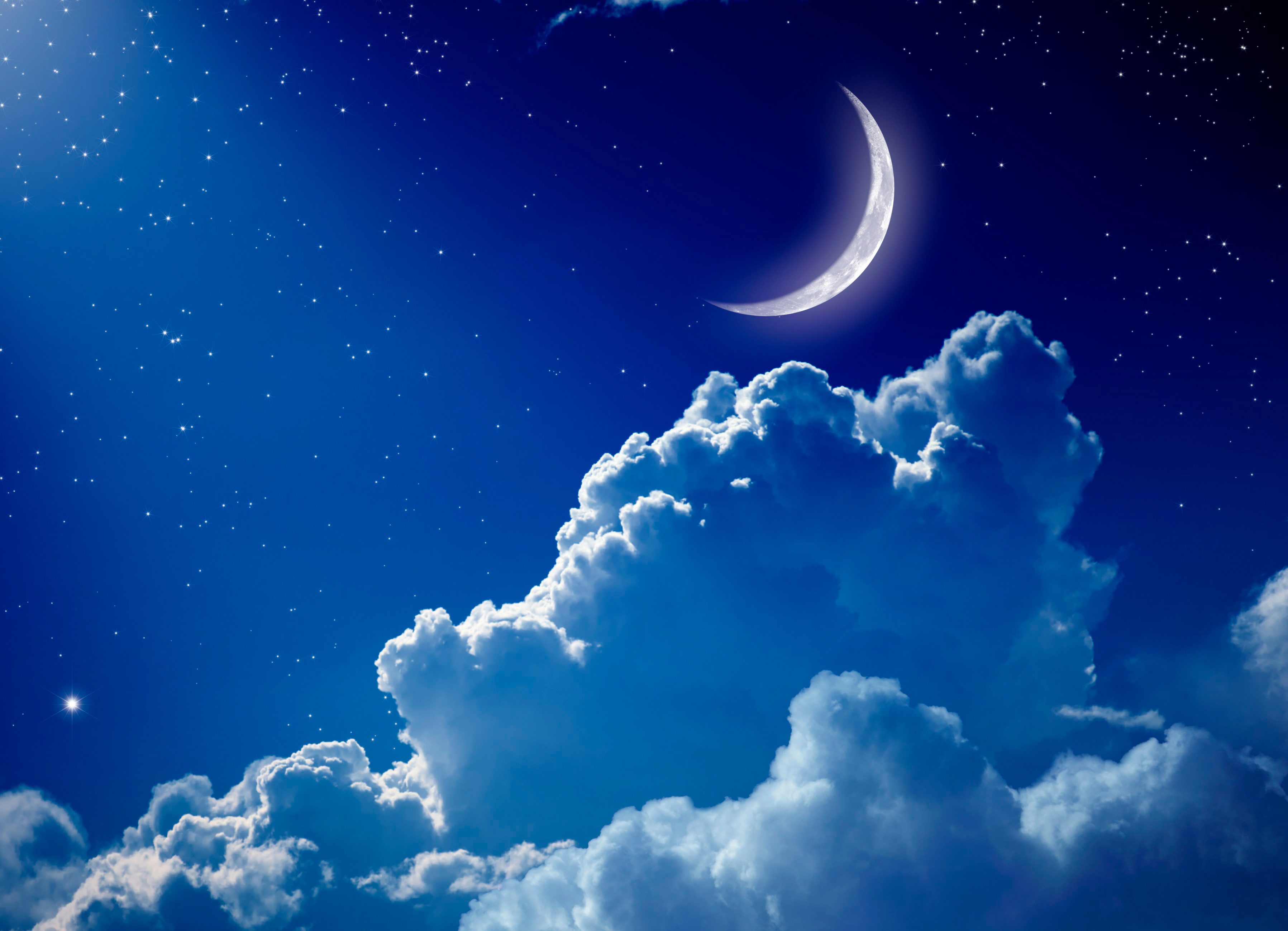 Papermoon Fototapete Night Sky with Moon, glatt