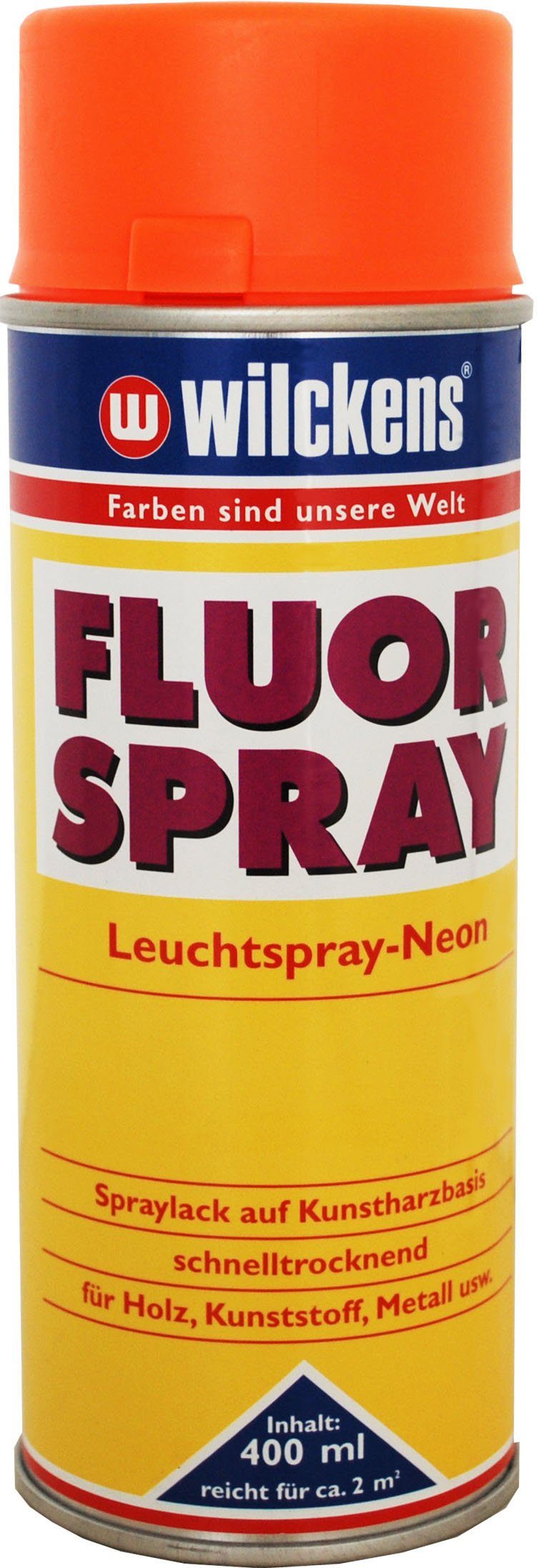 Wilckens Farben Sprühfarbe, Fluorspray Leuchtspray-Neon Orange 400ml