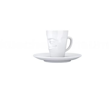 FIFTYEIGHT PRODUCTS Espressotasse TV Tasse Espresso Mug 11 verschmitzt weiß mit Henkel, TV Tasse Espresso Mug 11 verschmitzt weiß mit Henkel