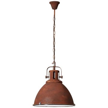 Lightbox Hängeleuchten, ohne Leuchtmittel, Industrial Style, 144 x 47 cm, kürzbar, E27, Metall/Glas, rostfarben