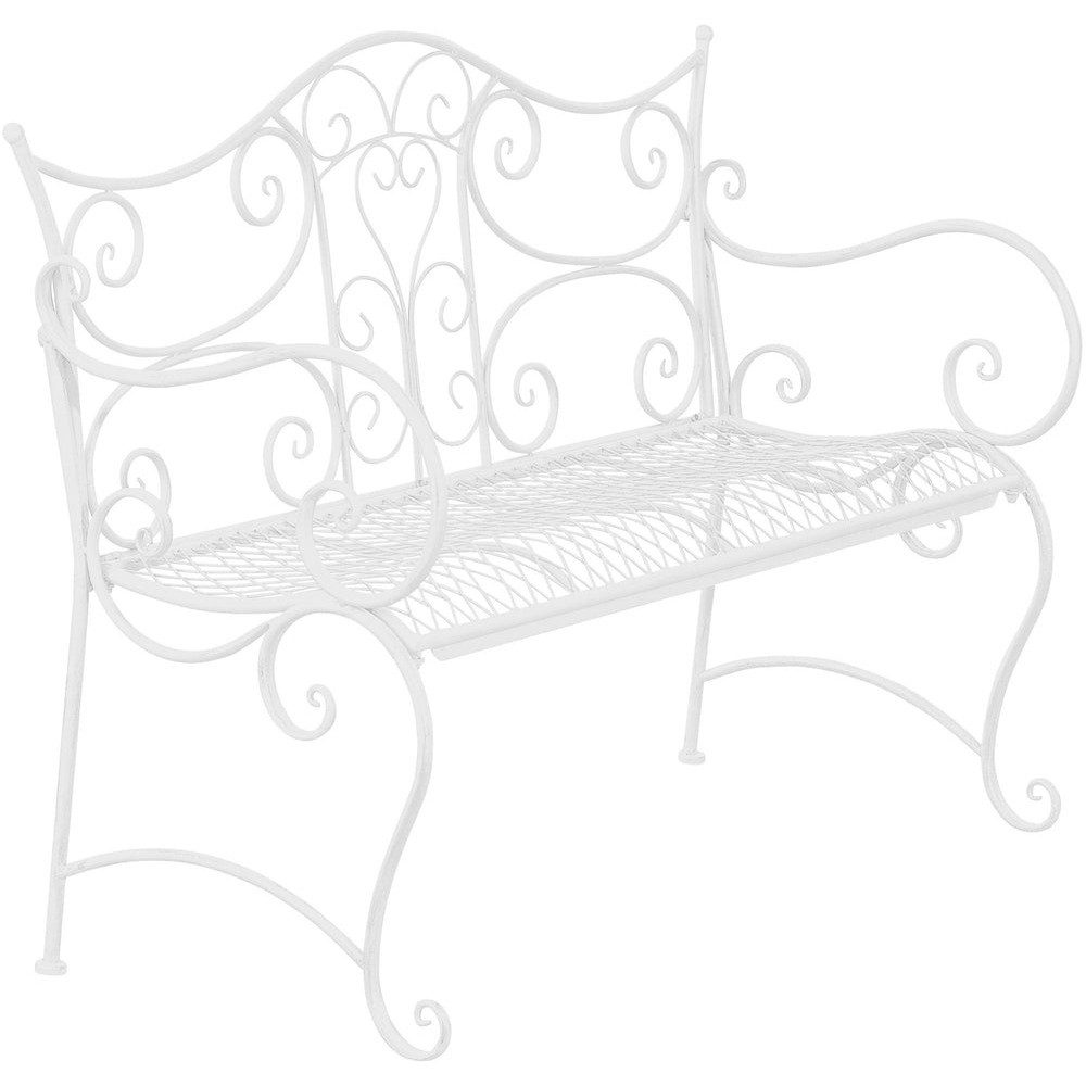 CLP Gartenbank Sitzbank Parkbank Balkonbank (Spar-Set, 1-St., 113x47x89 cm dekorativ), verschnörkeltes Eisendesign, bis 200 kg belastbar