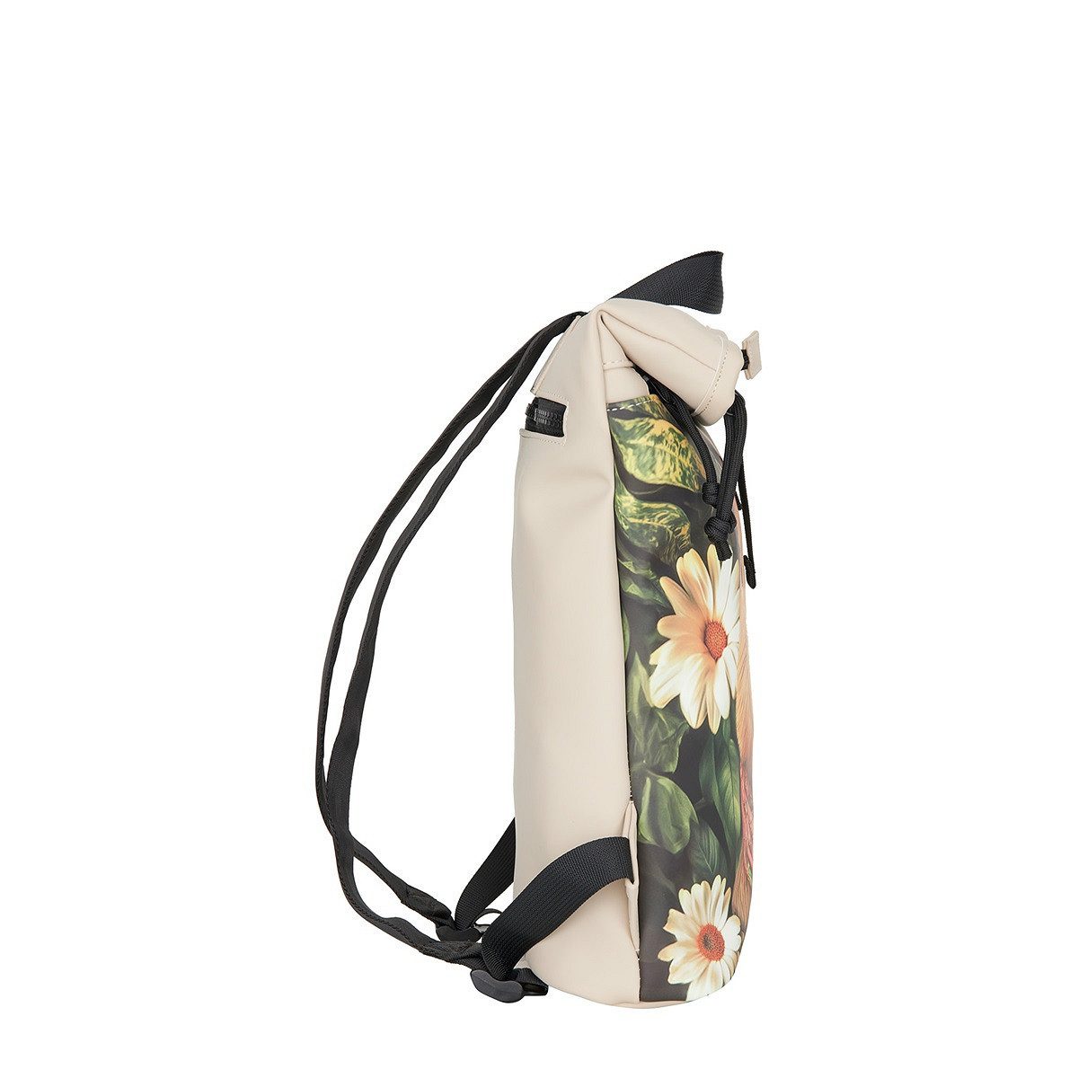 NEW REBELS Cityrucksack kleiner Roll Up RollTop Kurier Rucksack Mart Los Angeles, wasserabweisendes Planenmaterial, Capybara