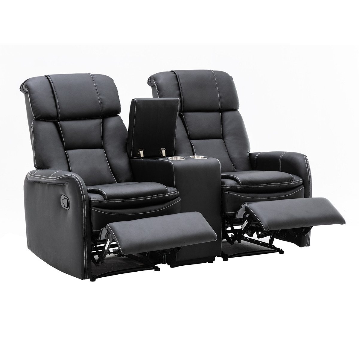 Happy Home Loveseat 2er Relaxgarnitur Sofa Set mit Relaxsessel für Home-Cinema Wohnzimmer