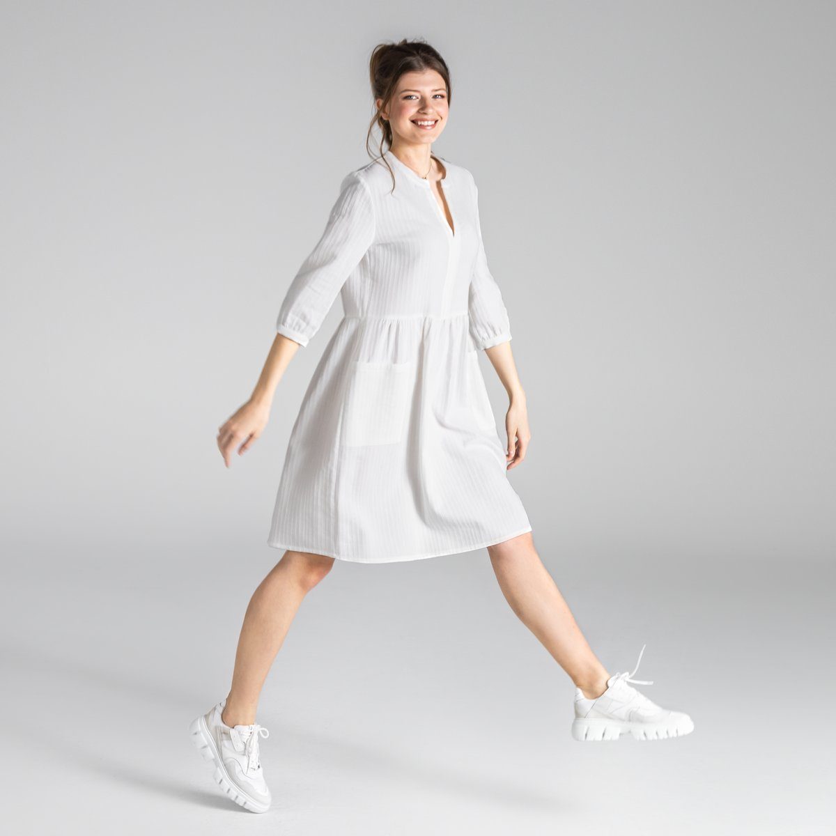 Luftiges BLOSWEN Sommerkleid Sommerkleid White trueStory