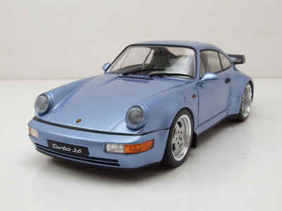 Solido Modellauto Porsche 911 (964) Turbo 1990 blau metallic Modellauto 1:18 Solido, Maßstab 1:18