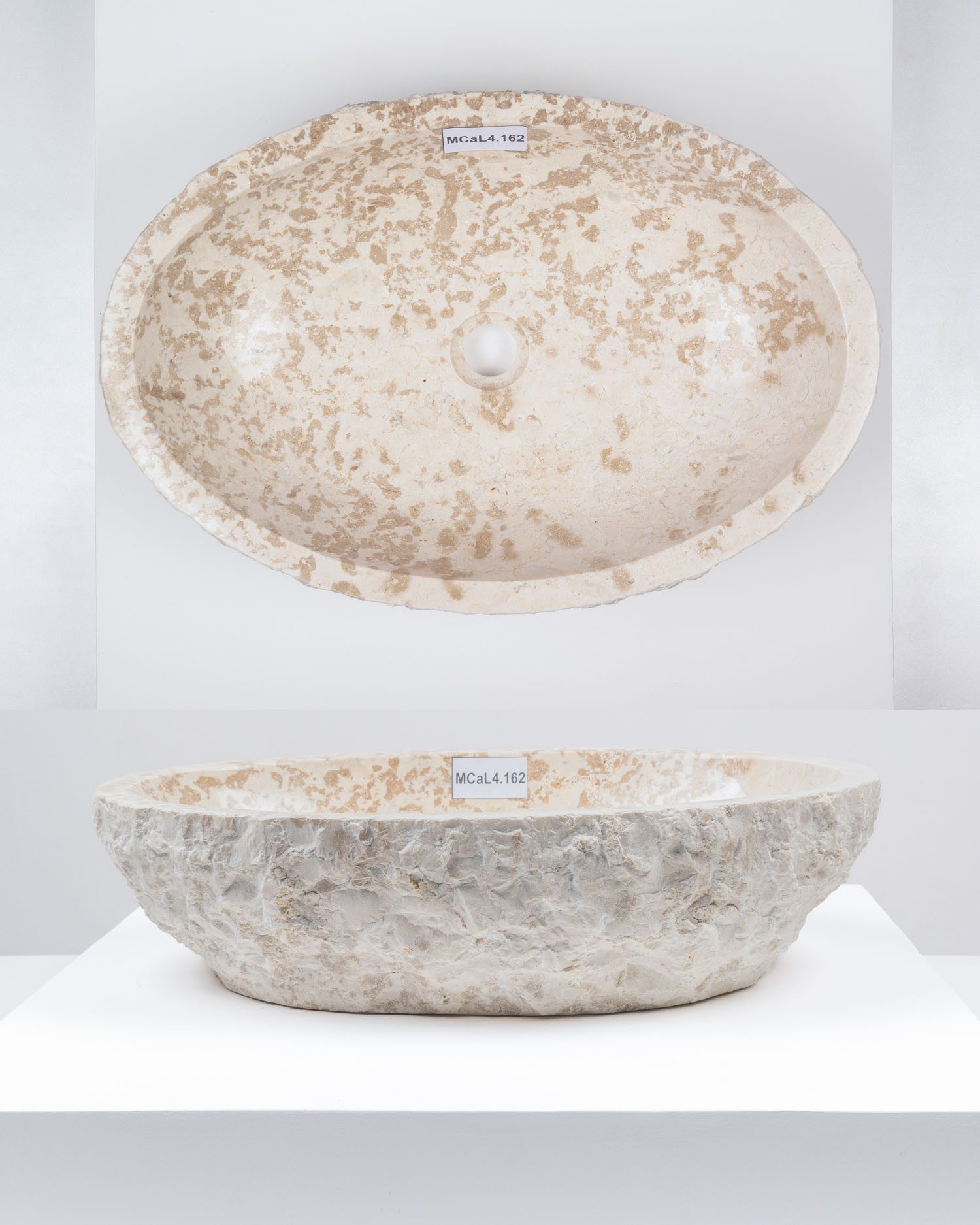 wohnfreuden Aufsatzwaschbecken Erosi Marmor Waschbecken 60 cm creme (Kein Set), 102276_MCaL4.162