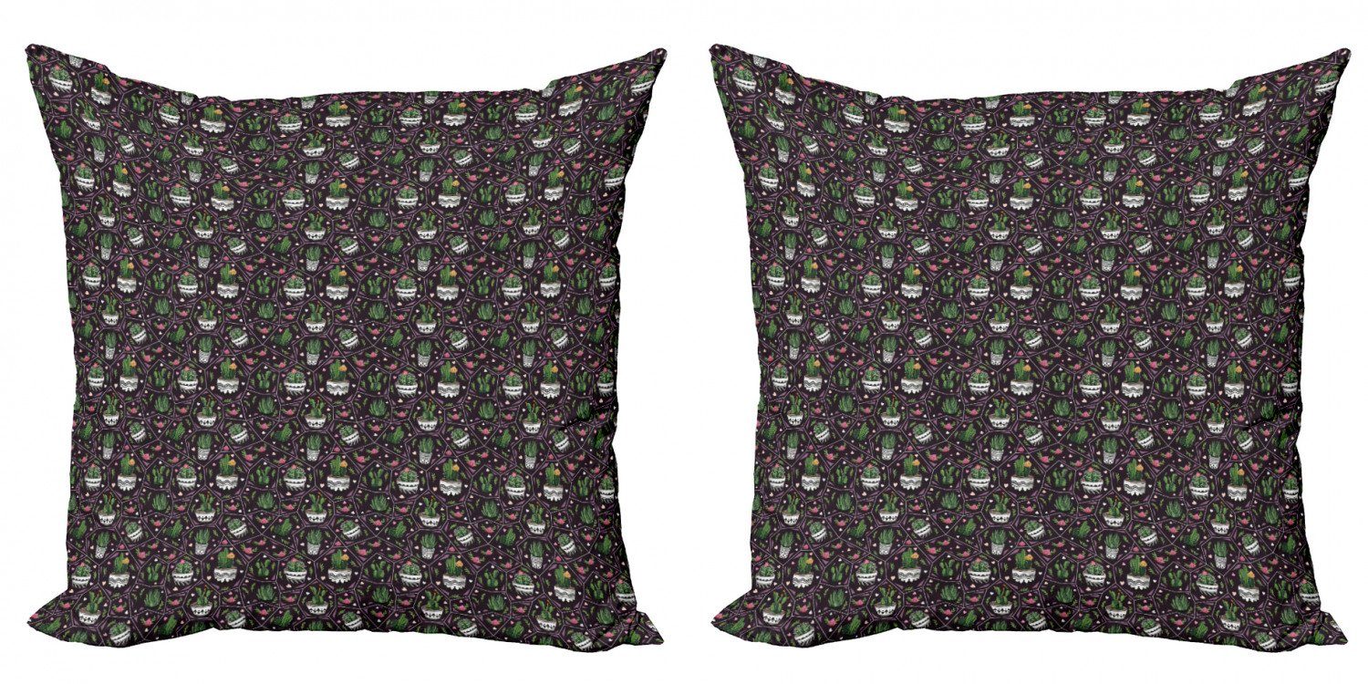 Kissenbezüge Modern Accent Doppelseitiger Digitaldruck, Abakuhaus (2 Stück), Kaktus Blüte Sukkulenten
