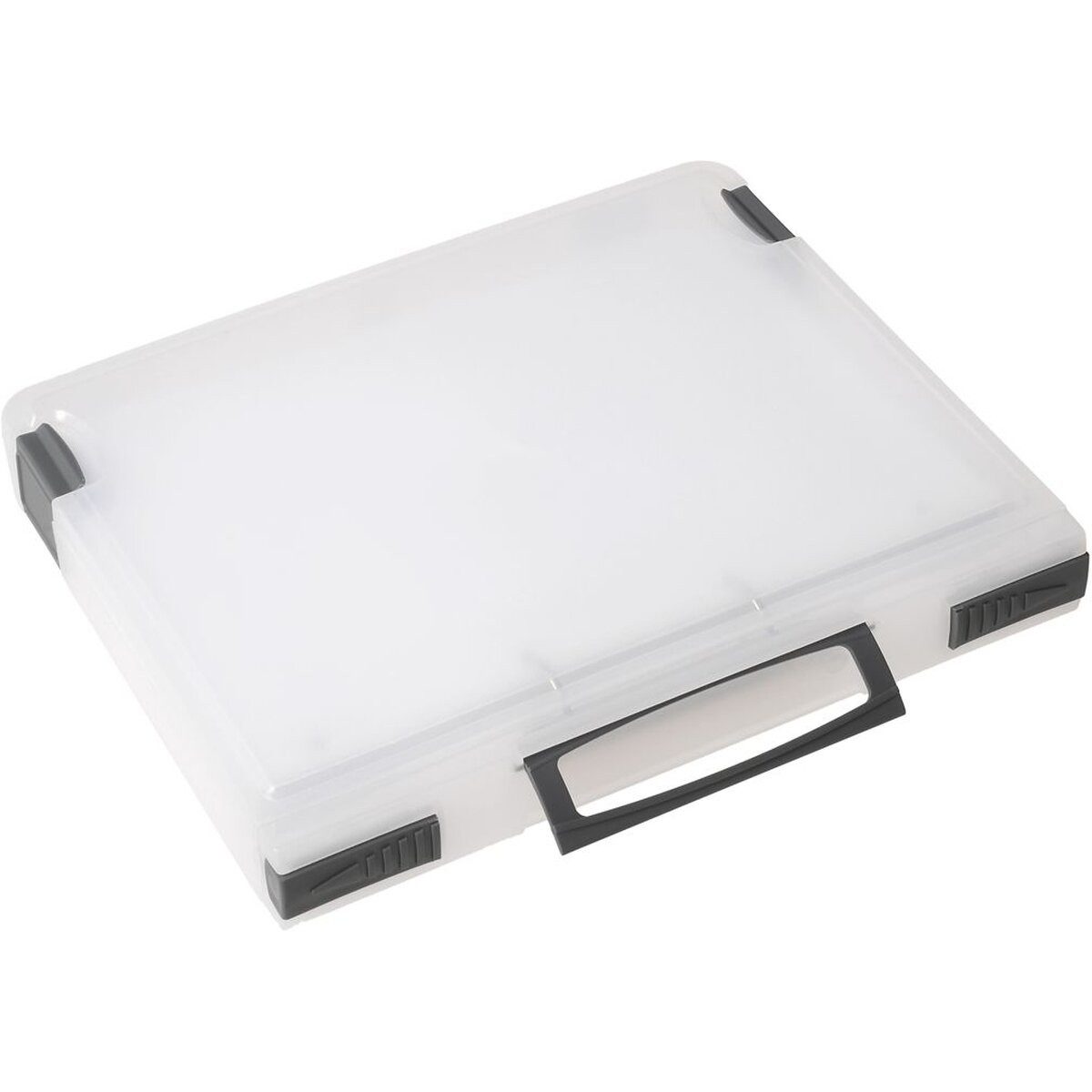 FOLDERSYS Fächermappe Sammelbox A4 PP mit Griff 2-Ring-Mechanik 25mm transparent