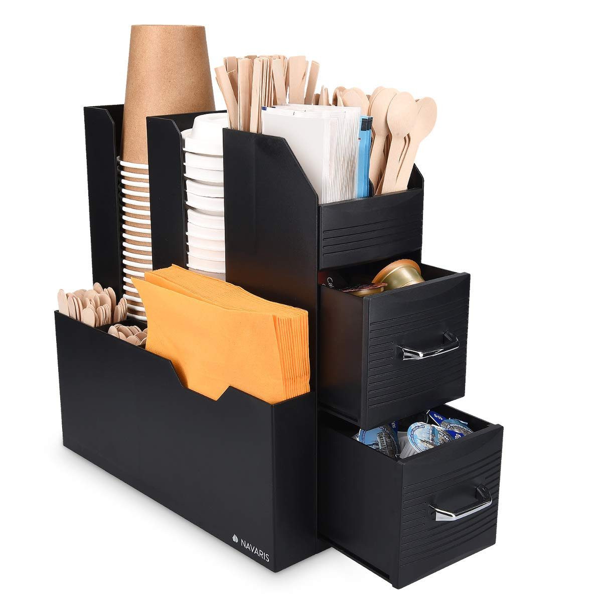 Navaris Kapselspender Navaris Kaffee Organizer mit Fächern für Kaffeezubehör