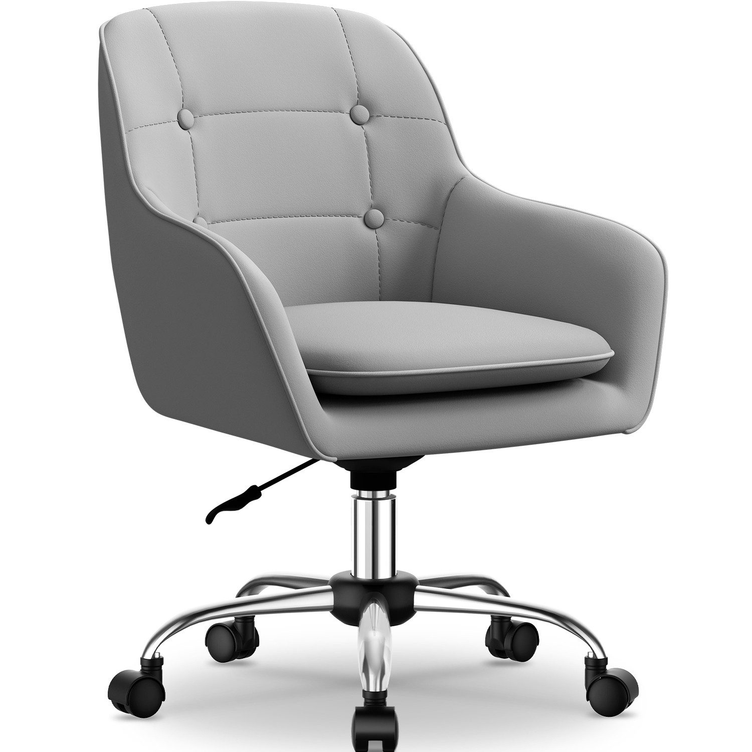 Adormii Bürostuhl Schminkstuhl,Homeoffice Stuhl mit Armlehnen,Drehstuhl mit Rrollen (Boucle-Gewebe,höhenverstellbar,für Schminktisch,Arbeitszimmer, Schlafzimmer,150kg)
