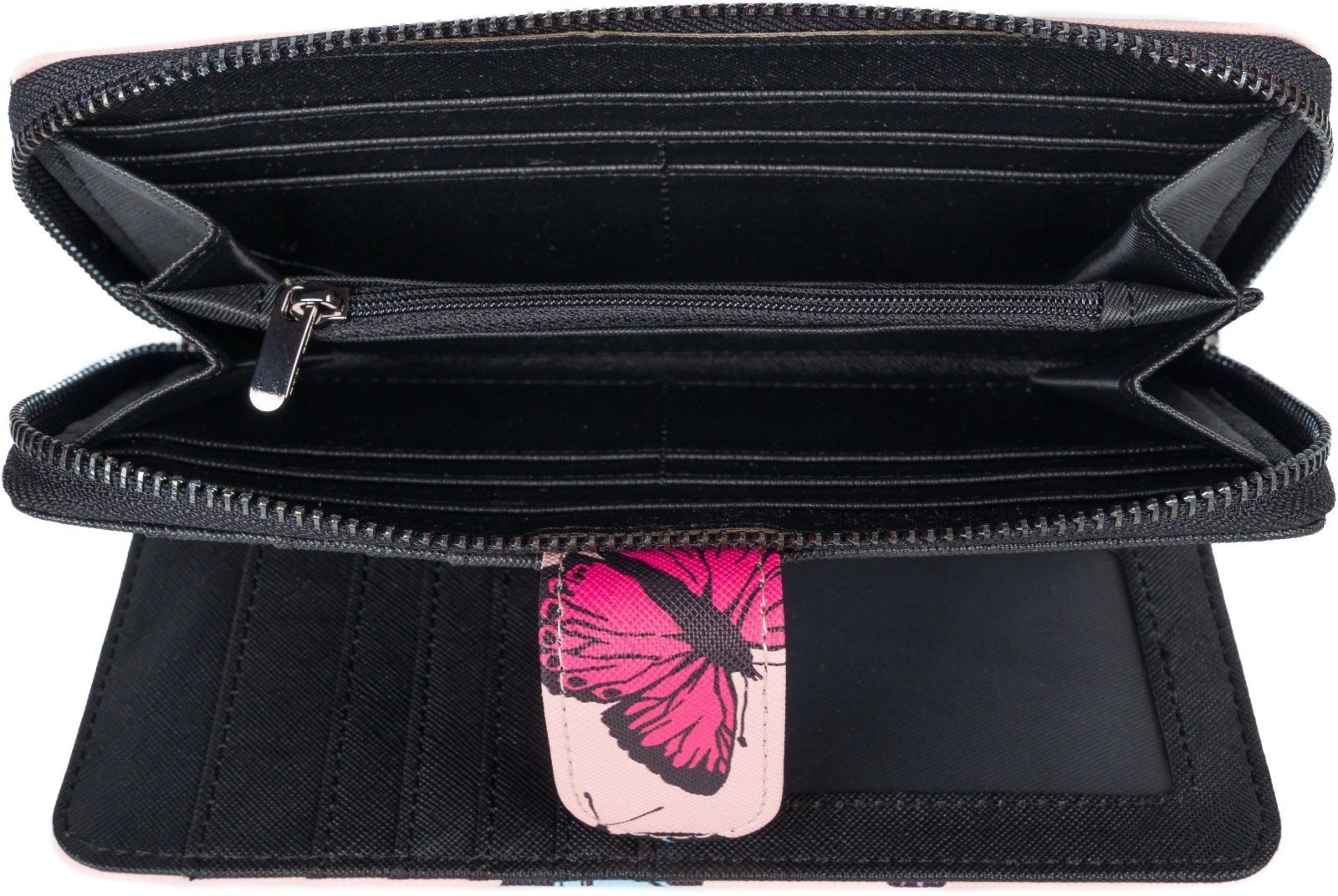 Rose (1-tlg), styleBREAKER Muster Geldbörse Schmetterling mit Geldbörse
