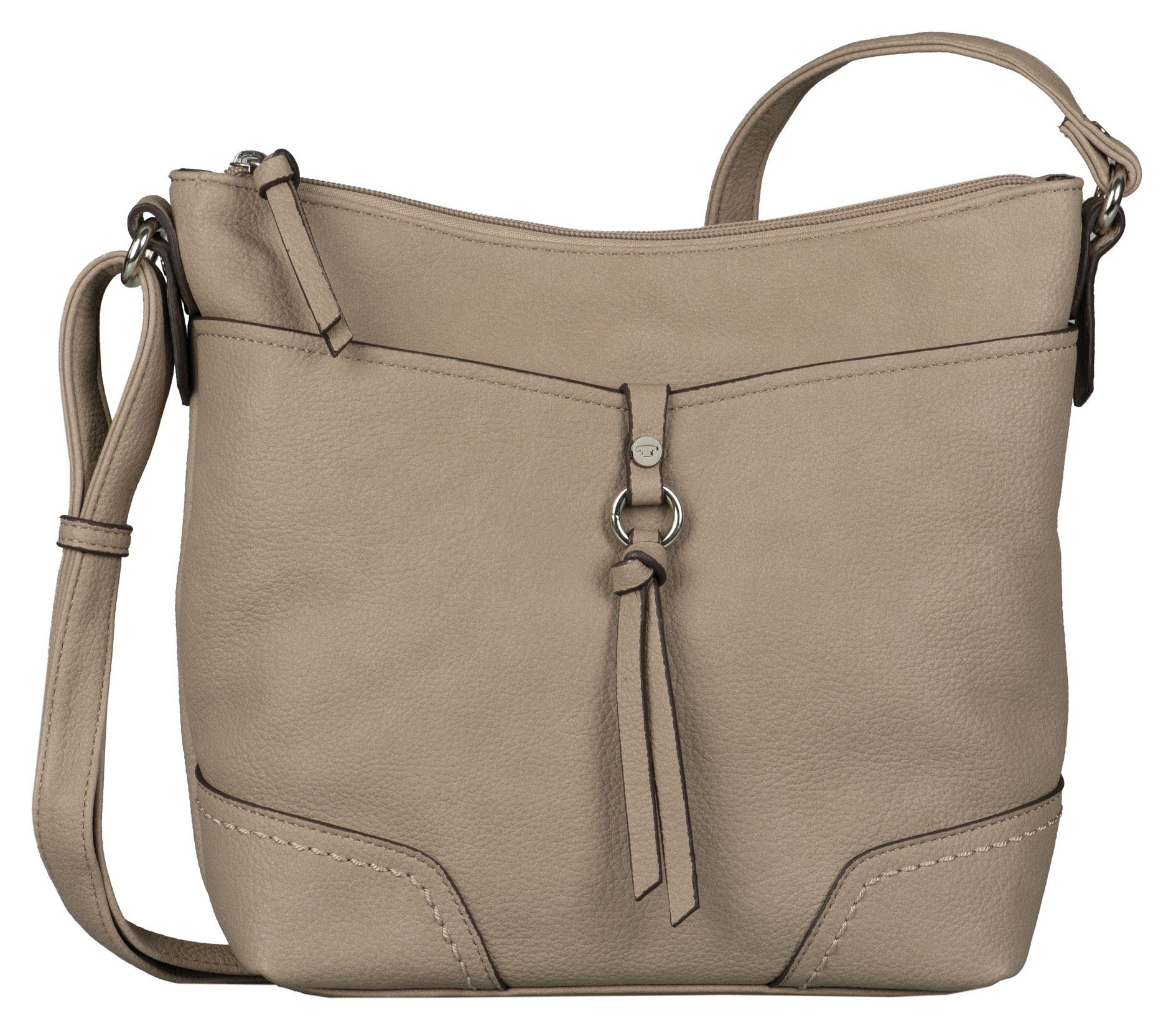 TOM TAILOR Umhängetasche IMERI Cross bag S, mit Bänderapplikationen taupe