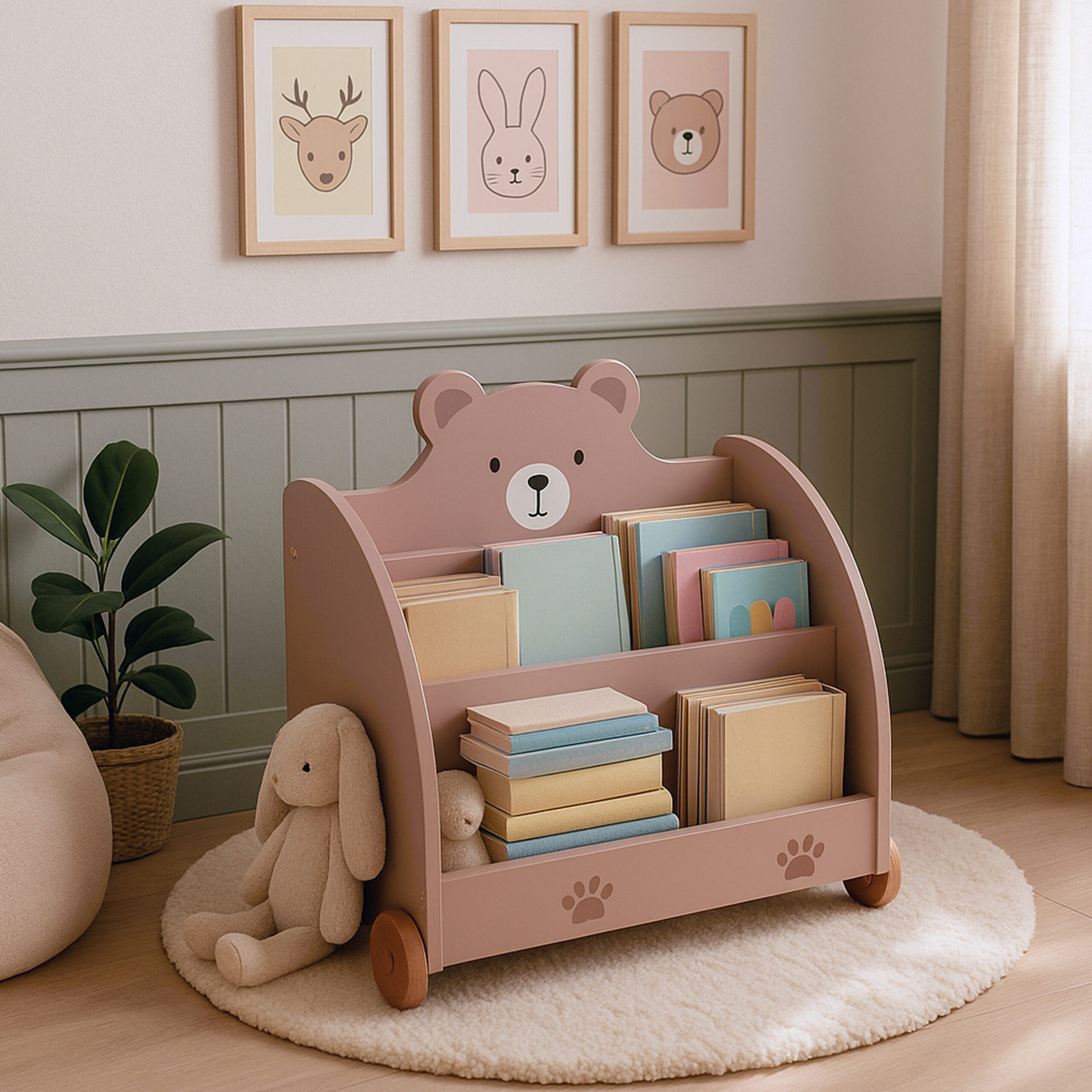 relaxdays Kinderregal Bücherregal Kinder Bär-Design günstig online kaufen