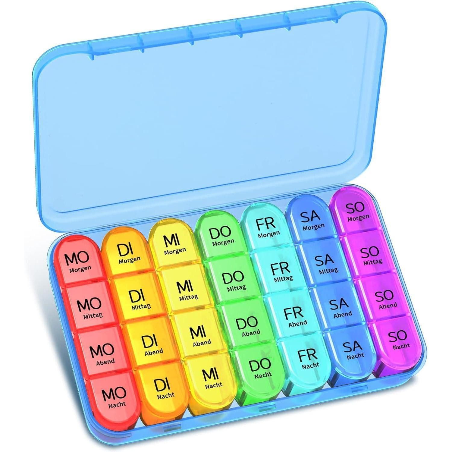 LuxusKollektion Pillendose Tablettenbox 7 Tage BPA frei Pillendose 7 Tage 4 Fächer