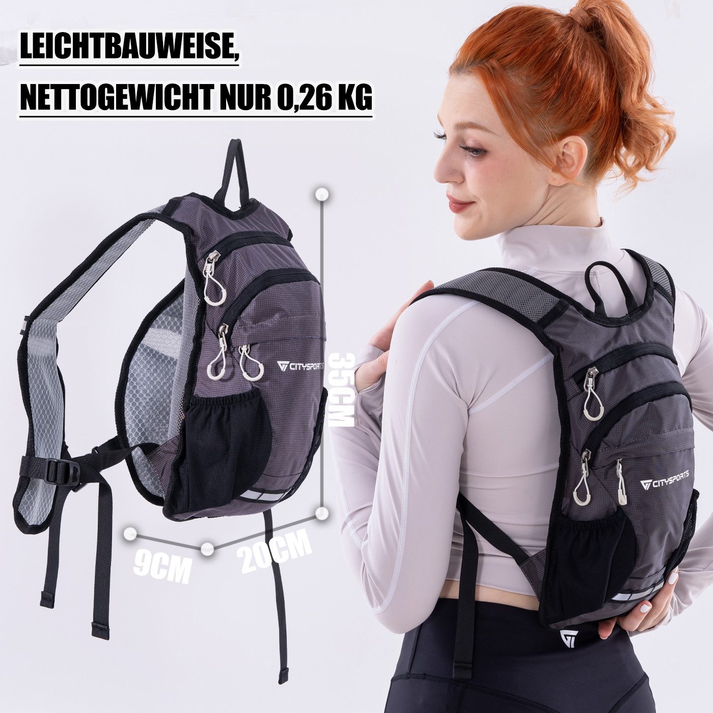 CITYSPORTS Wanderrucksack Rucksack mit Rückenbelüftung Trekkingrucksack Sports packback, aus atmungsaktivem Camping Rucksack Fahrradrucksack, Sportrucksack
