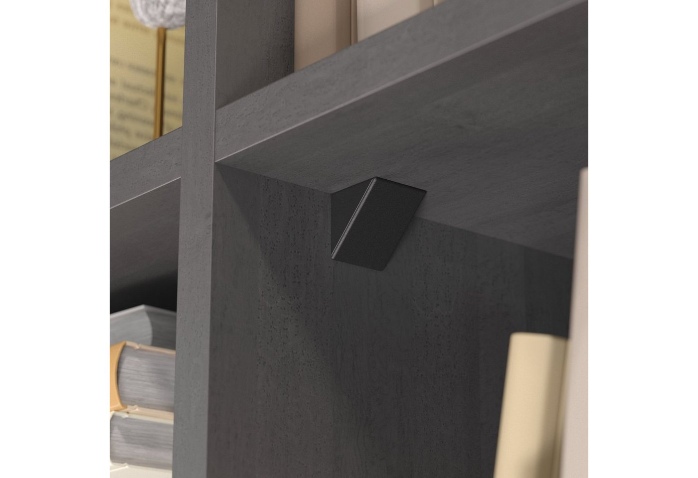 Thumbnail - sossai® Winkelbeschlag Korpusverbinder/Möbelverbinder/Eckverbinder mit (100 St), Farbe: Schwarz