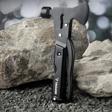 Trizand Survival Knife 17 in 1 Multitool, (Messer Axt, 2 St., Werkzeug Multifunktional), Survival Outdoor mit Schutzhülle schwarz