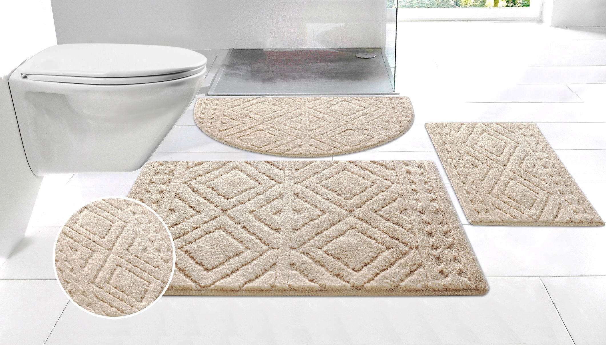 my home Badematte Louvres, Badvorleger, Badezimmer Teppich, Duschvorleger, günstig online kaufen