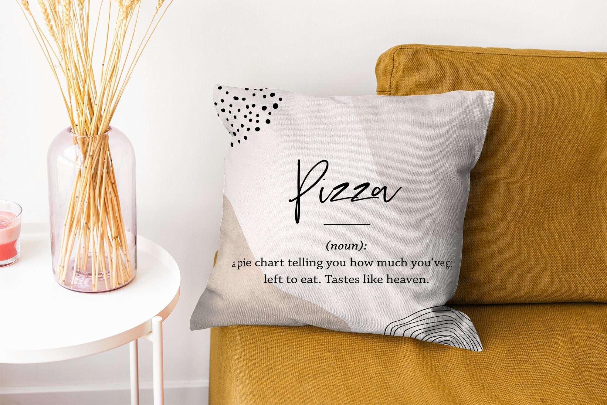 Pizza - Zitate - - mit für Sofakissen Definition, Wohzimmer, Füllung Sprichwörter Schlafzimmer, MuchoWow Pizza - Dekokissen Wörterbuch Deko, Zierkissen