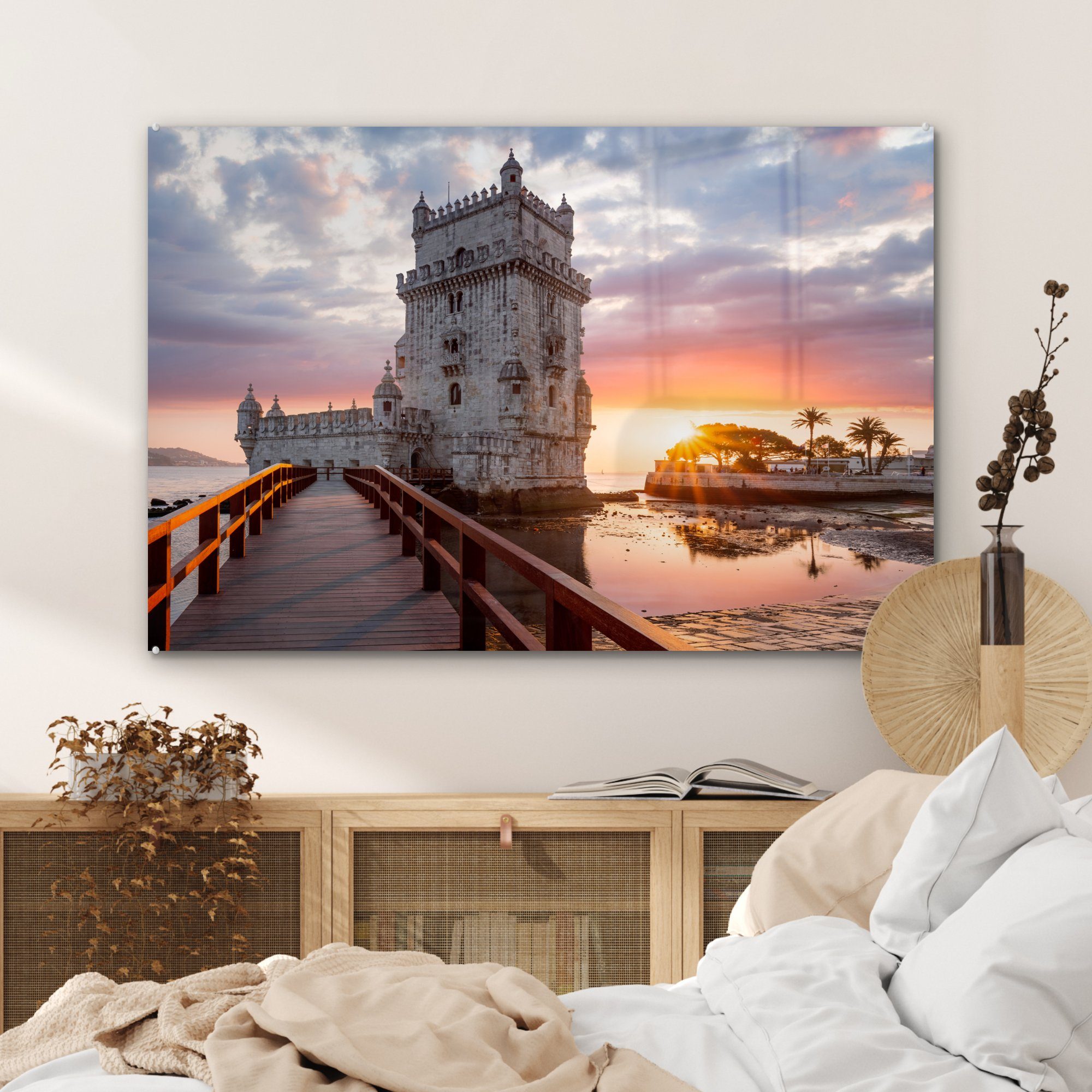MuchoWow Acrylglasbild Sonnenaufgang in Portugal, (1 Wohnzimmer St), Schlafzimmer Acrylglasbilder &