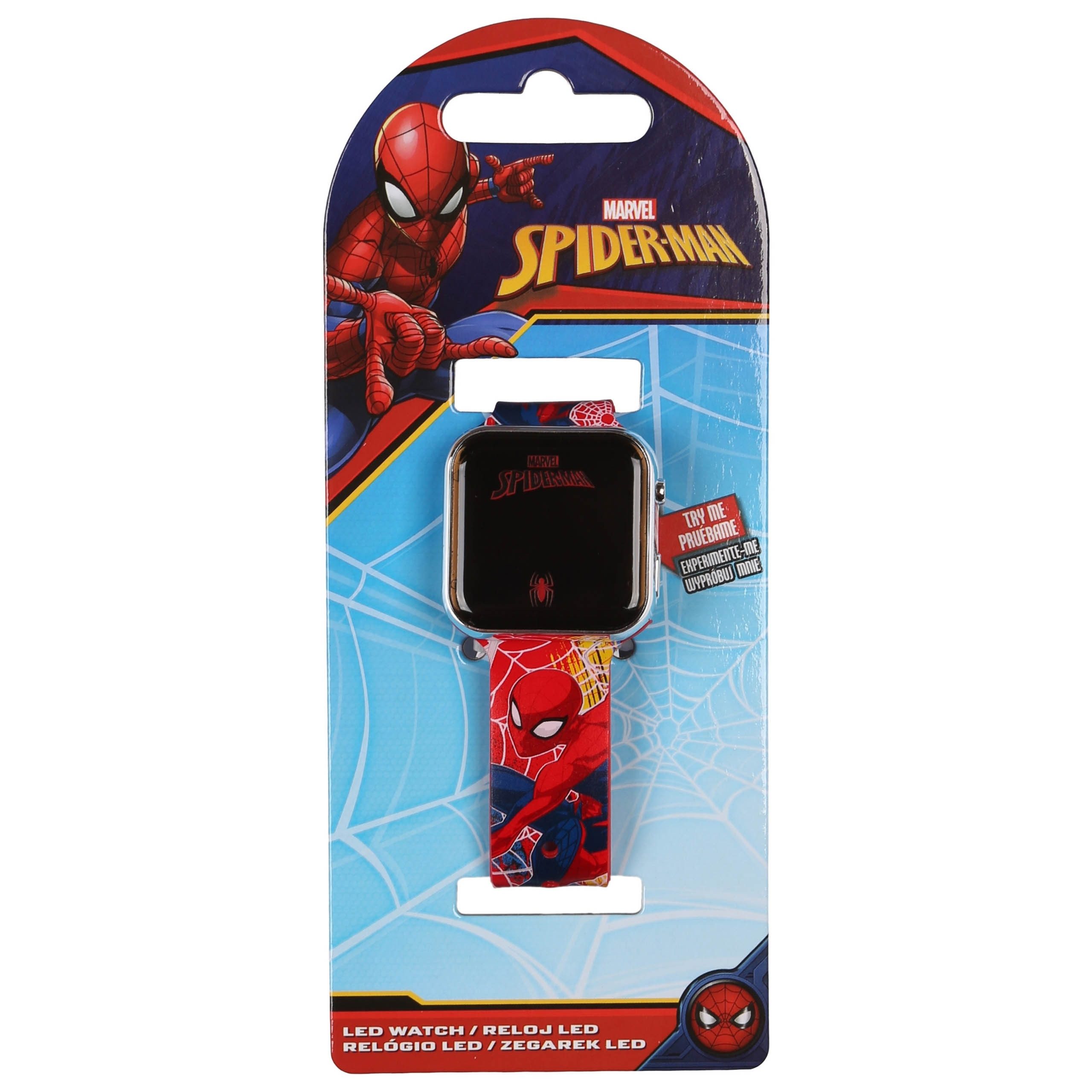 MARVEL Digitaluhr MARVEL Spider-Man LED Armbanduhr für Jungen Rot mit Datum