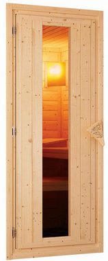 Karibu Sauna Milaja, BxTxH: 151 x 151 x 198 cm, 68 mm, (Set) 3,6-kW-Bio-Plug & Play Ofen mit externer Steuerung