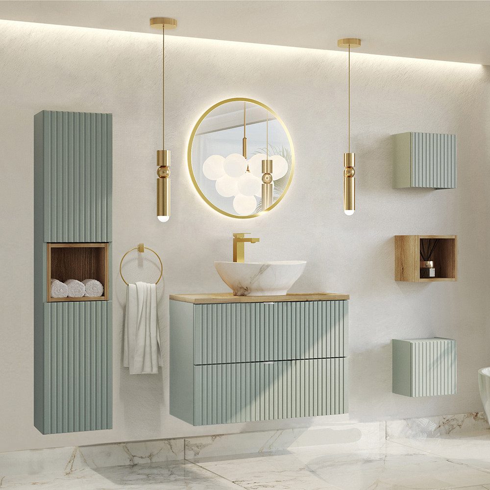 Lomadox Badmöbel-Set NEWPORT-56-GREEN, (Spar-Set, 6-St., Hochschrank Regale günstig online kaufen