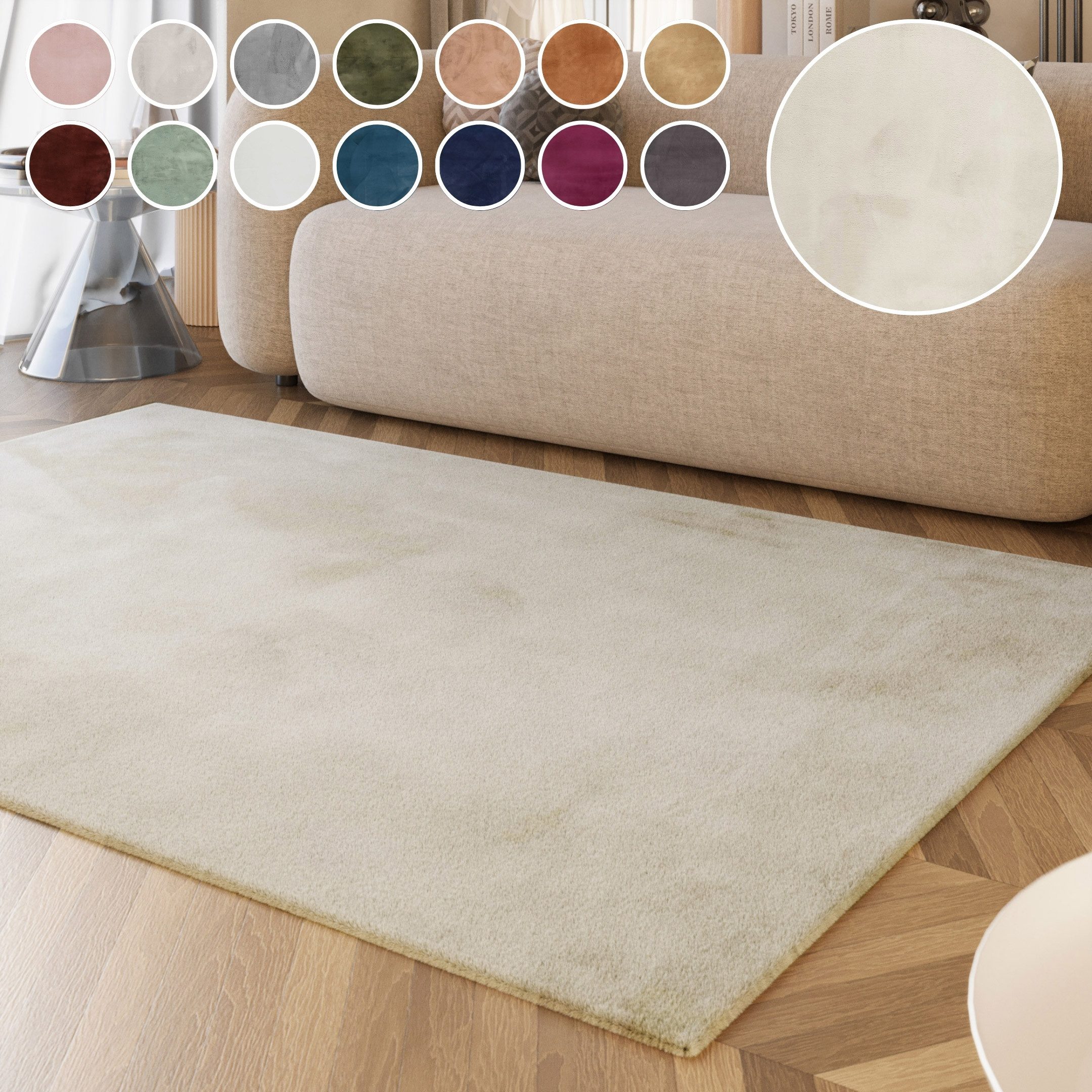 Esprit Hochflor-Teppich Alice ESP-4377, Kunstfell, rechteckig, Höhe: 25 mm, Kaninchenfell-Haptik, besonders weich und dicht, für alle Räume