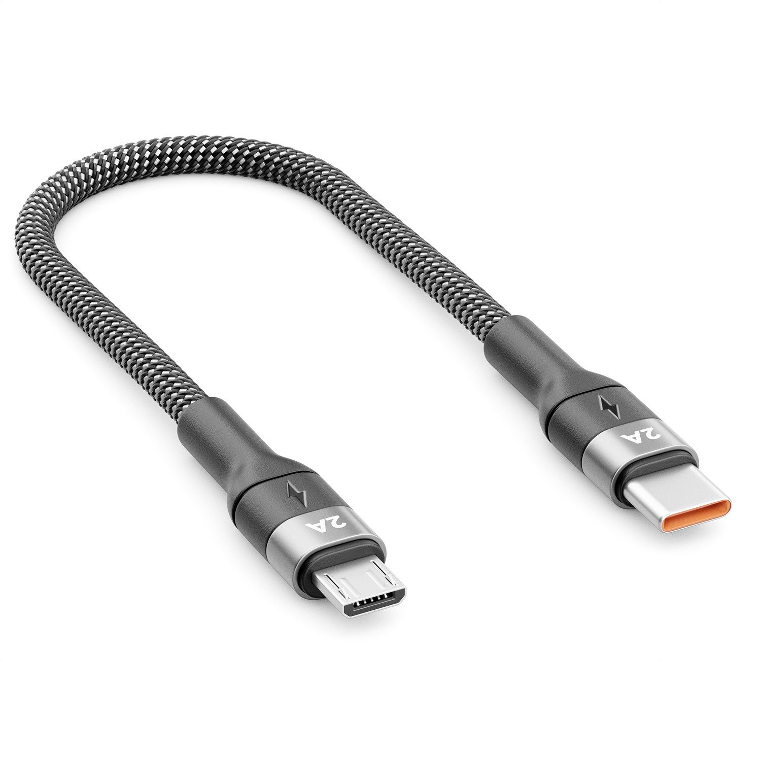 deleyCON 0,15m USB 2.0 Micro USB Kabel Ladekabel Datenkabel USB-C auf Micro USB-Kabel