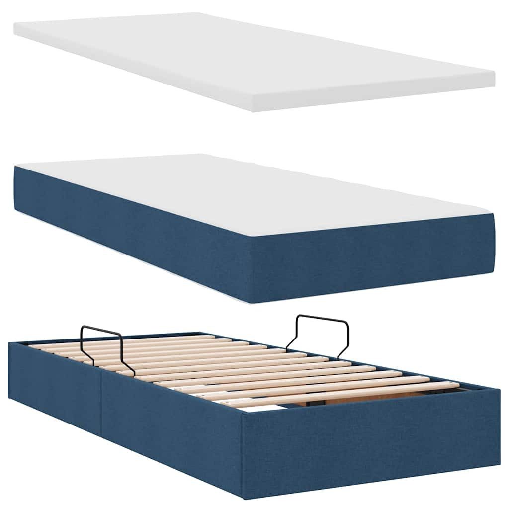 vidaXL Bed Storage Bed with Mattress Blue 180 x 200 cm Faux Leather (1-piece)