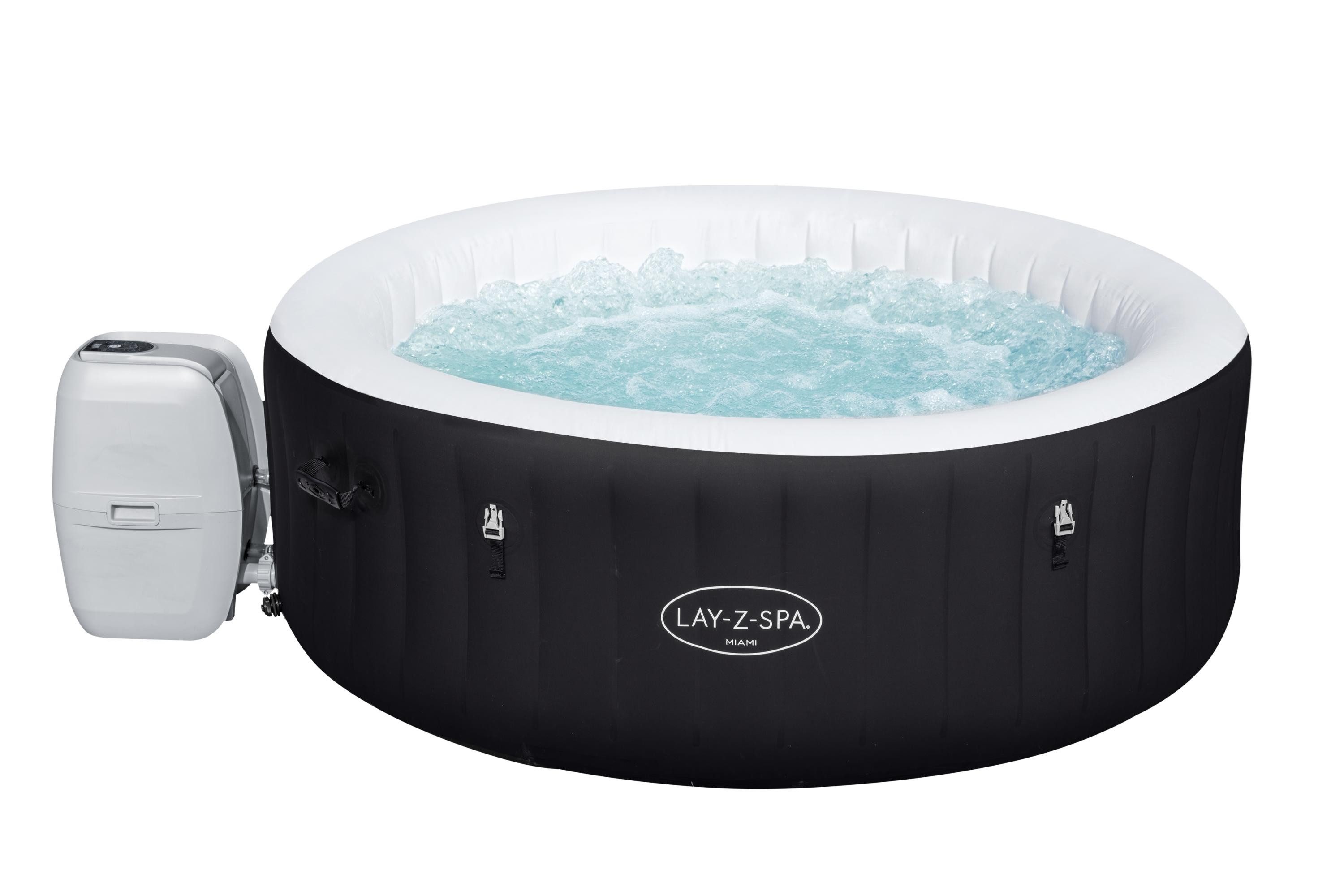 HAF Whirlpool LayZSpa & PureSpa Aufblasbarer Whirlpool Outdoor Bubble Massage Becken, (Komplett Set mit Zubehör, Maße: 180 x 180 x 66cm), In & Outdoor nutzbar