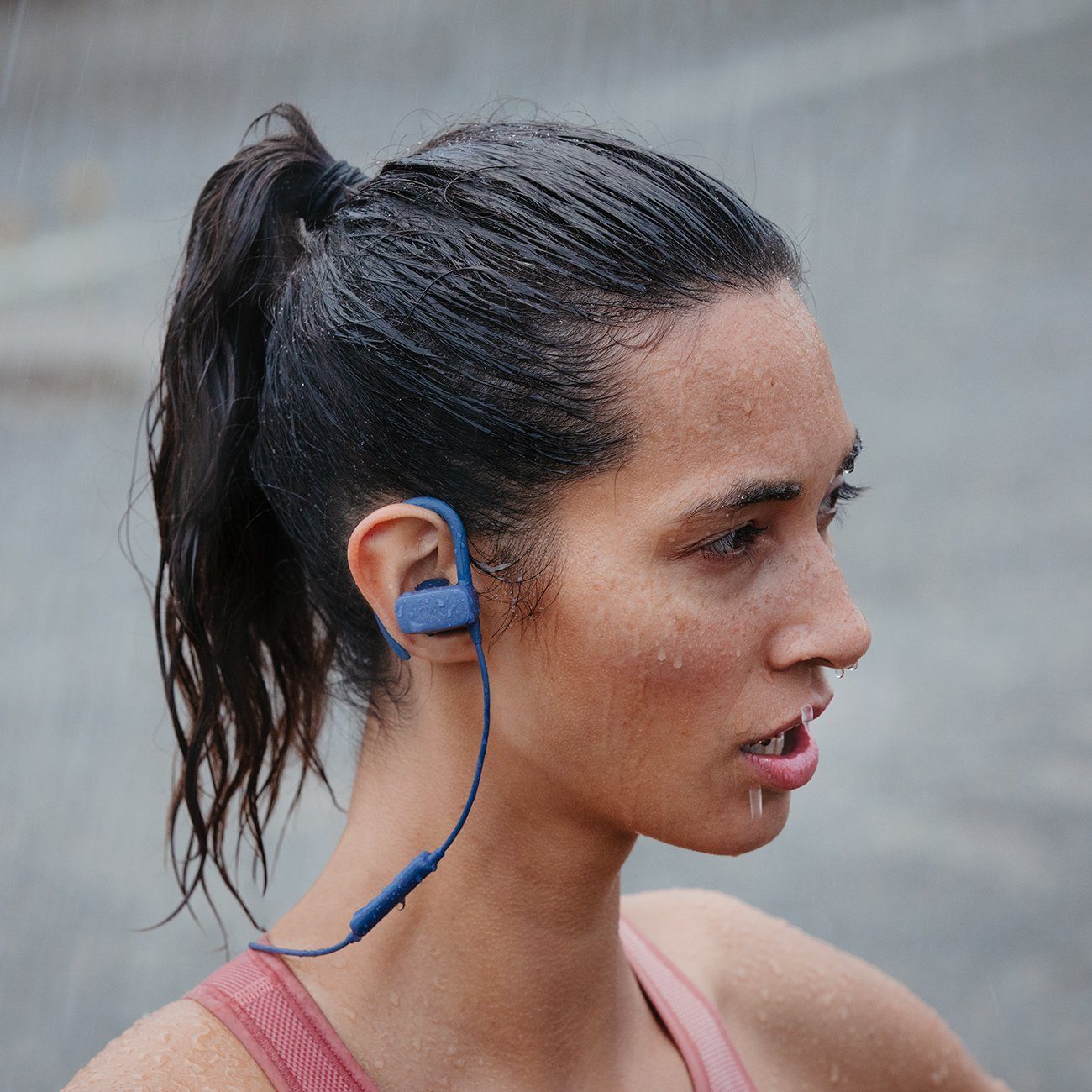 Bluetooth-Kopfhörer IPX7, Freisprecheinrichtung (Wasserdicht mit ShareMe-Funktion: nach verbinden) Qualcomm, einem SPORTS mit zwei Smartphone Kopfhörer Teufel Steel AIRY Blue kabellos