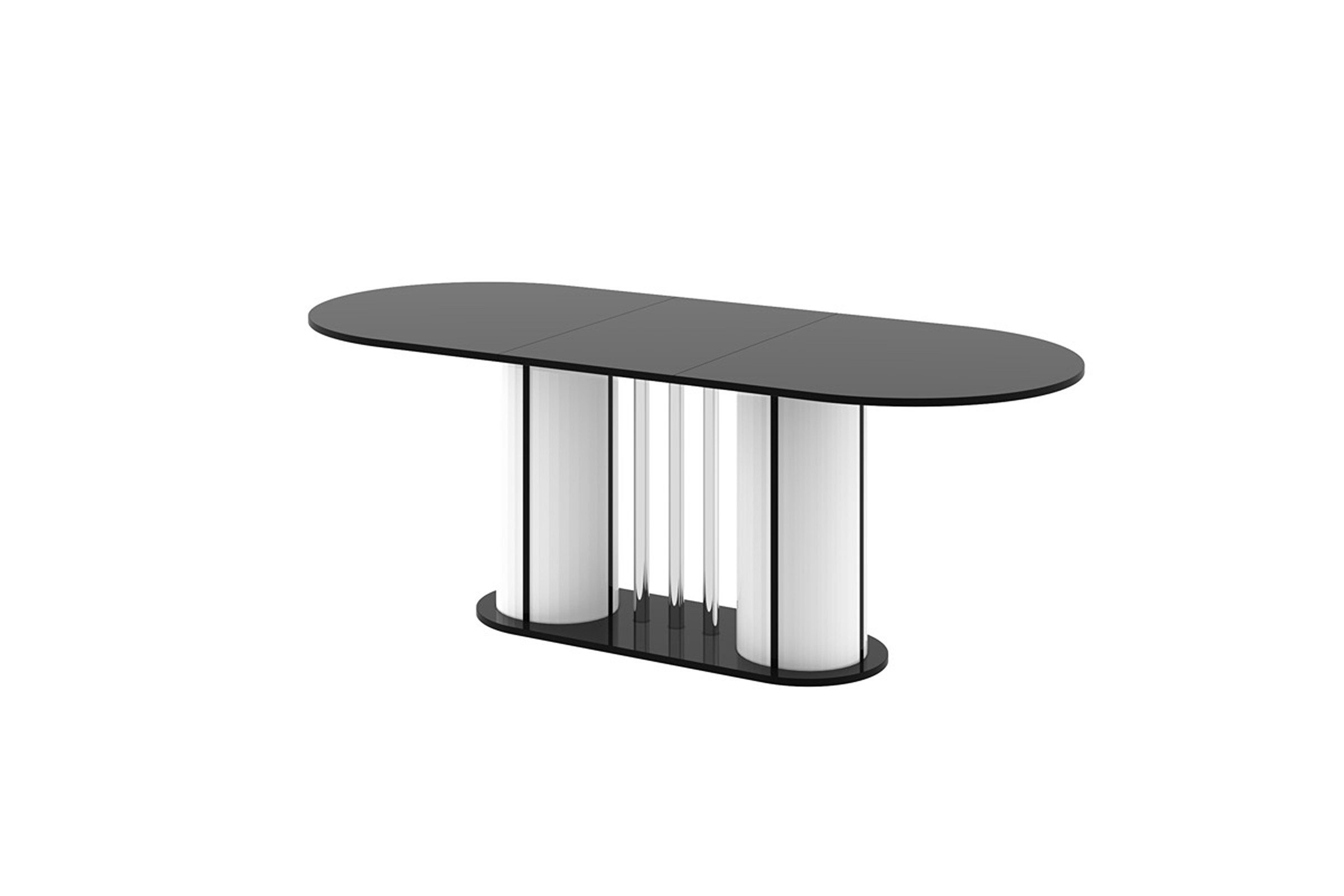 designimpex Esstisch Design Esstisch HCE-111 Oval Hochglanz ausziehbar Tisch Esszimmer rund