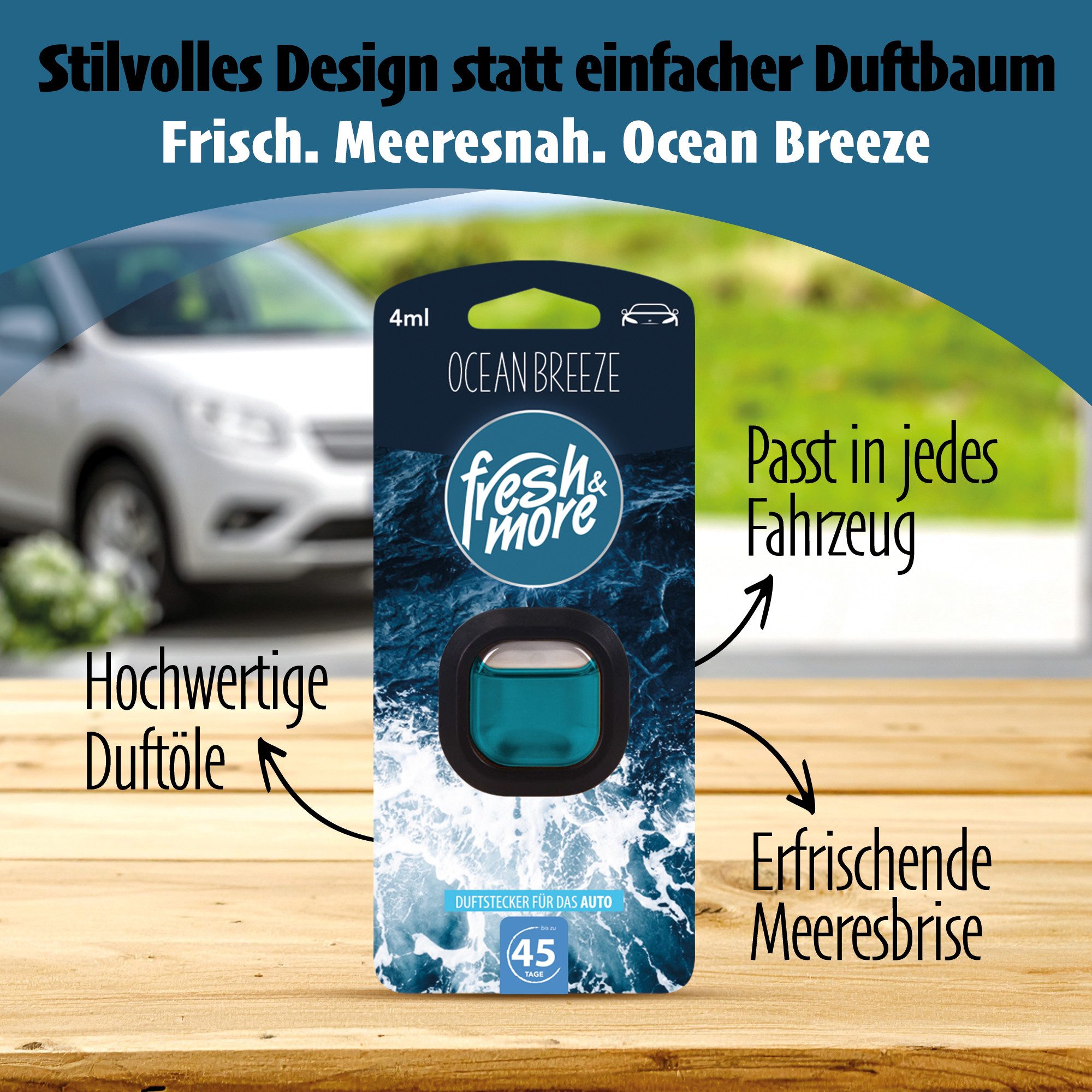 fresh & more Raumduft Auto-Lufterfrischer (4ml 3er Pack), 3-St)