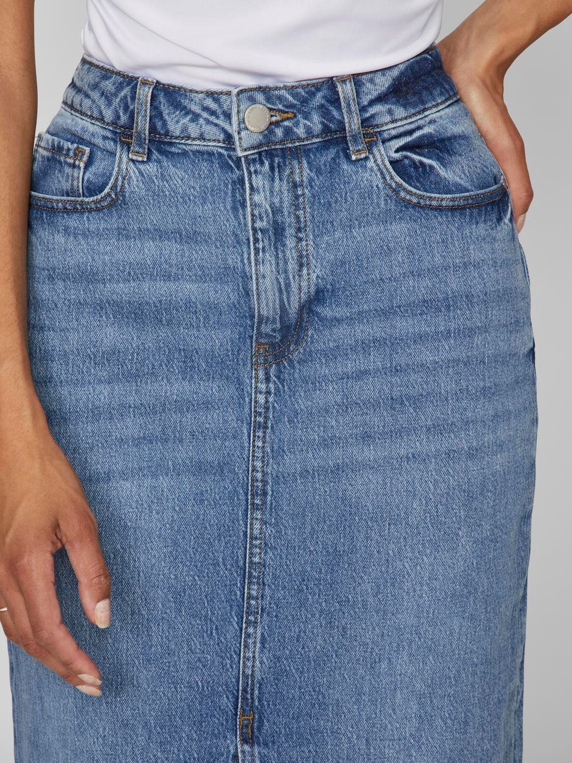 Vila Jeansrock VIJAF HW MIDI DENIM SKIRT-NOOS