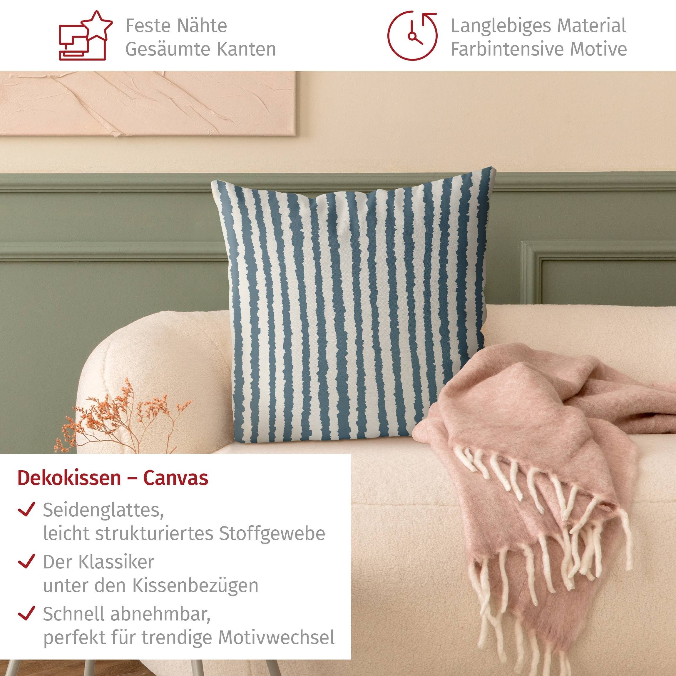 Bilderdepot24 Dekokissen drinnen Kissenhülle/ Sofakissen/ Zierkissen blau Muster Abstrakt, Bezug mit / ohne Füllung Zierkissen Outdoor Sofa Bett