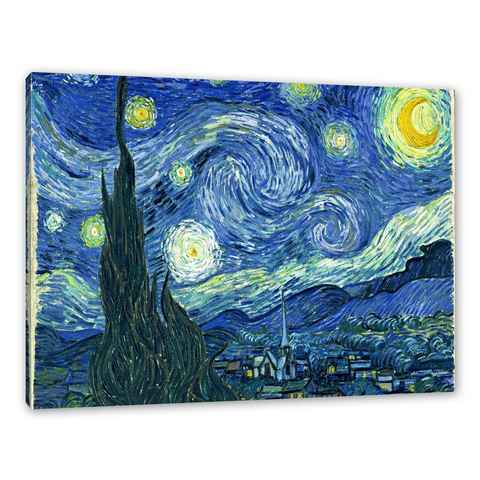 Pixxprint Leinwandbild Vincent Van Gogh - Die Sternennacht, Vincent Van Gogh - Die Sternennacht (1 St), Leinwandbild fertig bespannt, inkl. Zackenaufhänger