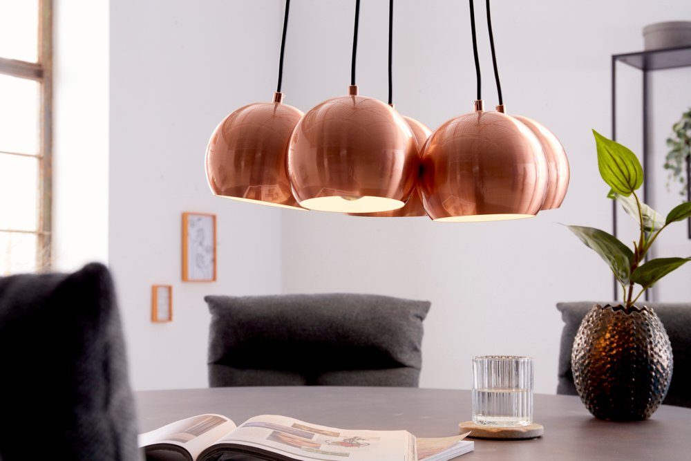 riess-ambiente Hängeleuchte PERLOTTA kupfer, ohne Leuchtmittel, Wohnzimmer · Metall · Esszimmer · Kugel · Modern