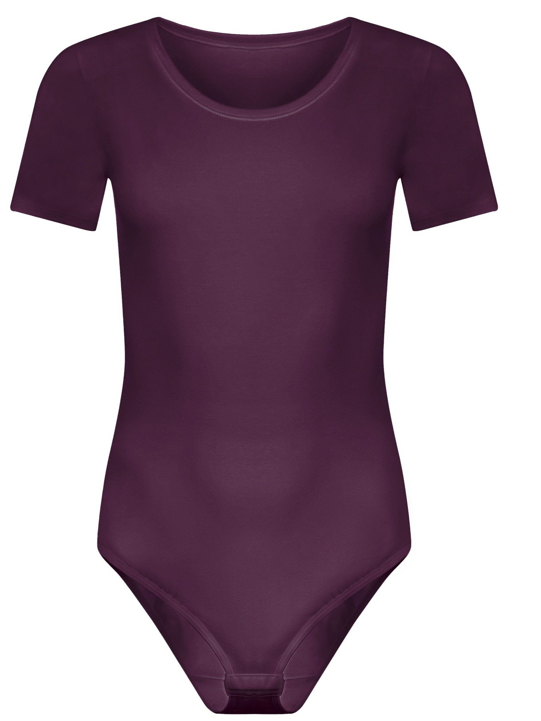 Evoni Body für Damen Kurzarm T-Shirt-Body mit Rundhals