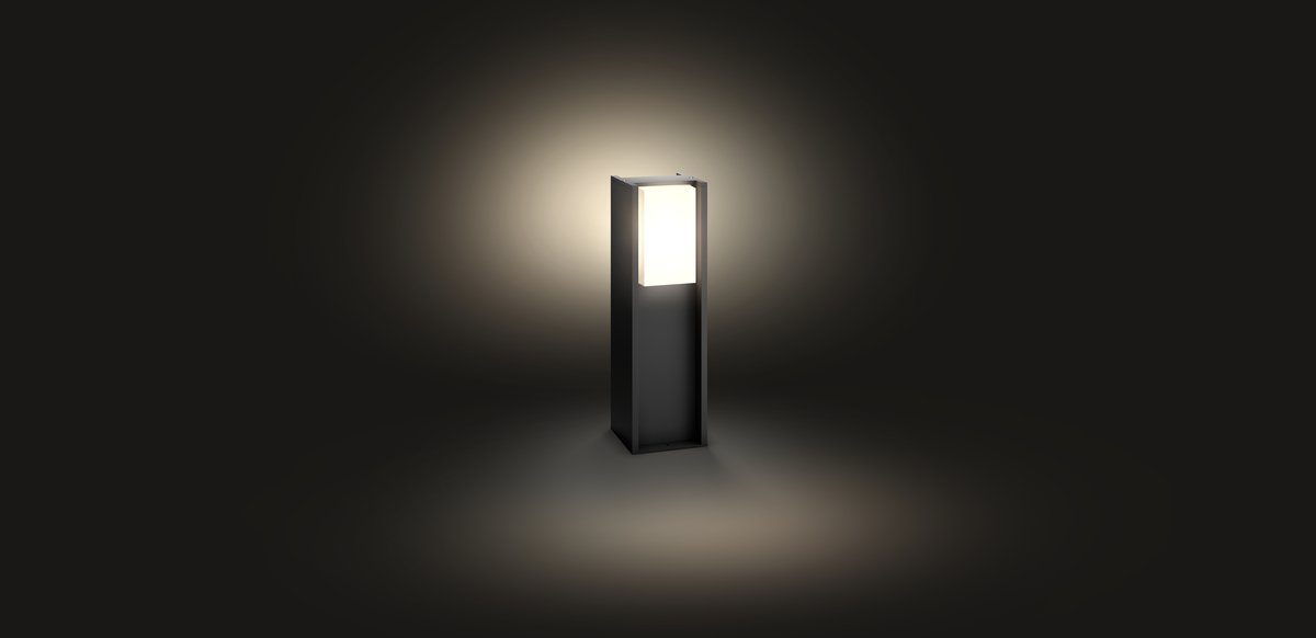 Philips Hue Gartenleuchte Turaco Sockelleuchte, LED wechselbar