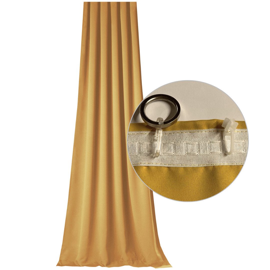 novumfix Verdunkelungsvorhang Sunout/20 curry Thermovorhang XXL Kräuselband günstig online kaufen