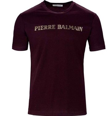 Balmain T-Shirt PIERRE BALMAIN MENS ICONIC TOP LOGOSHIRT GOLD LOGO ICON SHIRT KURZARM